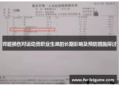 肾脏损伤对运动员职业生涯的长期影响及预防措施探讨